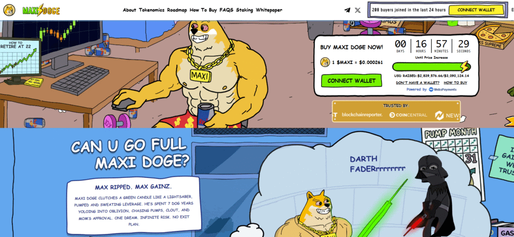 Top Meme Coin Presales to Watch in 2025: Staking Rewards, Layer 2 Utility and Massive ROI 4 Maxi Doge ($MAXI): The most extreme Gym-Bro Meme Coin for 1000x Leverage Degens