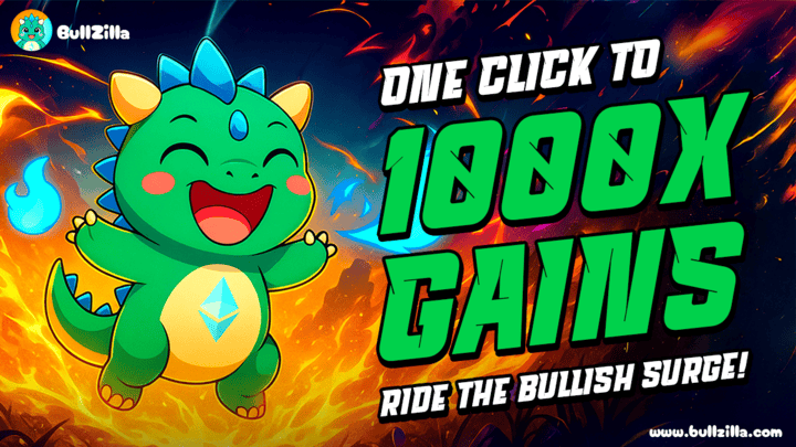 Top Cryptos To Buy This Month: BullZilla Takes The Lead, BNB Holds Ground, Solana Sparks L2 Hype 4 Colorful advertisement for BullZilla