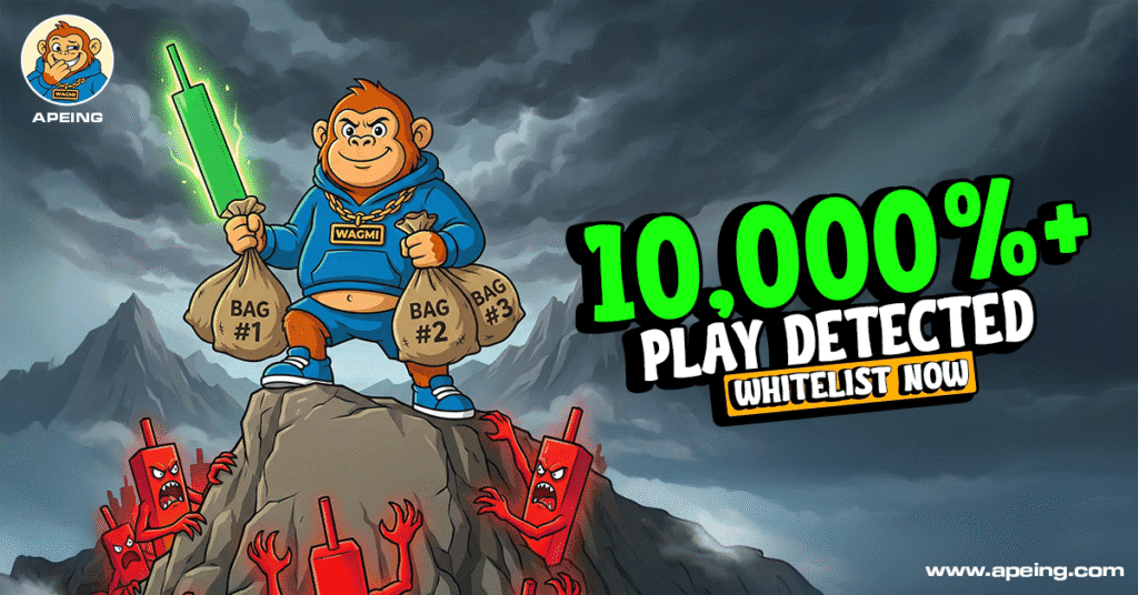 Graphic illustrating the Apeing whitelist signup process