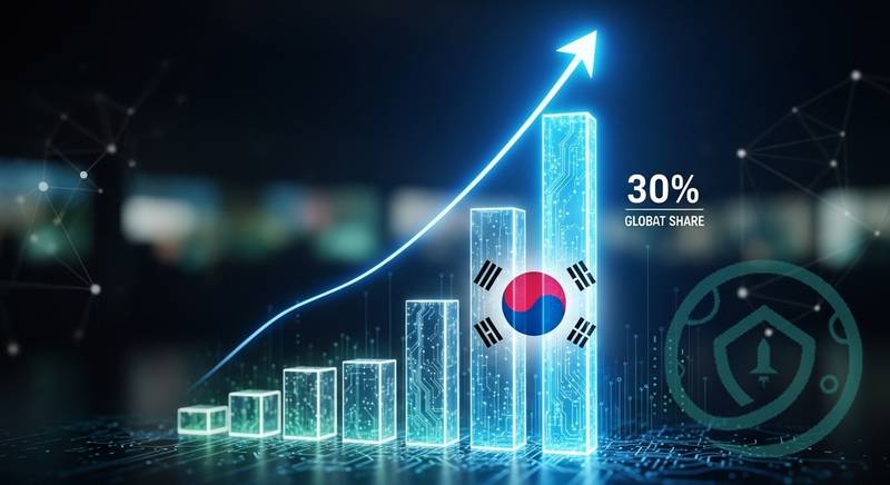 Korea Crypto Trading Hits 30% Global Spot Share