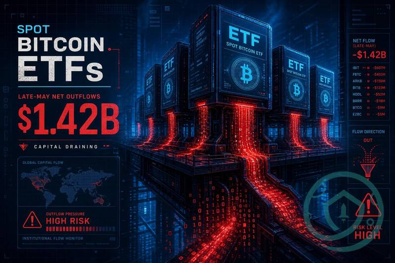 Spot Bitcoin ETFs Post .42B Net Outflows in Late May Thumbnail